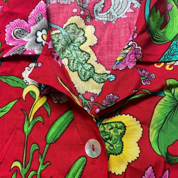 Vintage Clio Woman’s Floral S/S Button Down Top - Picture 8 of 13